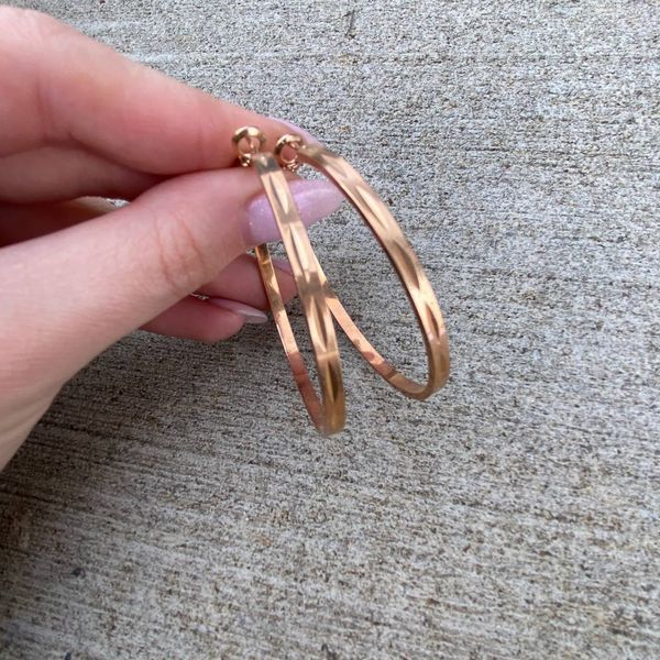 Сережки зі сталі кільця арт.K19E787 K19E787 фото