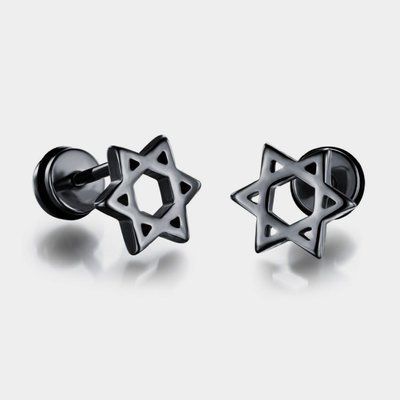 Серьги на закрутках звезда Давида арт.20NZ143-b 20NZ143-b фото