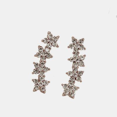 Сережки малі квіточки з камінчиками арт.21K695-g 21K695-g фото