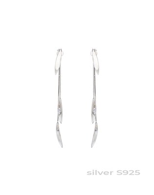 Сережки довгі листочки срібло S925 арт.20ТА430 20TA430 фото