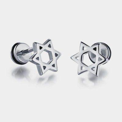 Серьги на закрутках звезда Давида арт.20NZ143-s 20NZ143-s фото