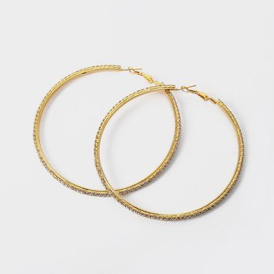 Сережки кільця зі стразами арт.20ТА065 20TA065- фото