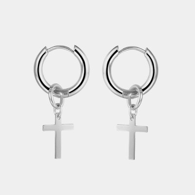 Сережки кільця хрестики в стилі K-POP арт.20NZ163-s 20NZ163-s фото