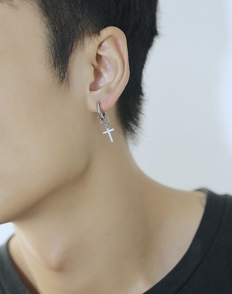Сережки кільця хрестики в стилі K-POP арт.20NZ163-s 20NZ163-s фото